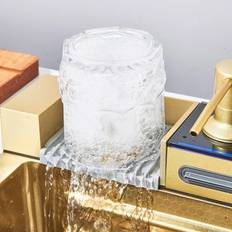 Gold Kitchen Sinks Belfry Kitchen Brushed Gold LED Stainless Steel Sink Set