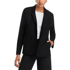 XXS Blazers Eileen Fisher Notch Collar Open Front Blazer Black