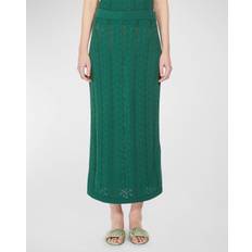 Midi Skirts - Polyamide Firmina Pointelle-Knit Midi Skirt GREEN X-Small