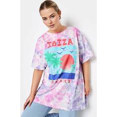 Tie Dye T-shirts Yours Oversized Tie Dye T-Shirt Pink 26-28