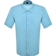 Lino Camicie Boss Orange Rash 2 Linen Short Sleeved Shirt - Blue