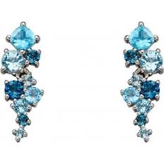 9k Earrings Elements Gold Earrings - White Gold/Topaz