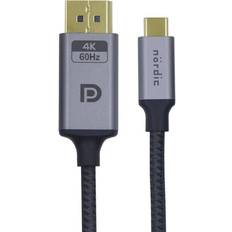 Usbc til displayport Nordic USBC-N1205 21.6Gbps USB C - Displayport 1.2 M-M 0.5m