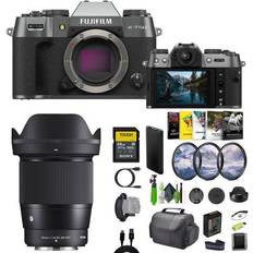 Fujifilm Digital Cameras Fujifilm X-T50 Mirrorless Camera Sigma 16mm Contemporary Lens Accessories