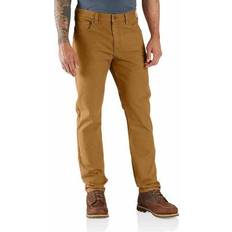 Carhartt Men's Rugged Flex Slim Fit Canvas 5-Pocket Tapered Work Pant Brown 34L