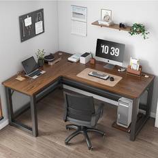 Hjørneskrivebord Med Sorte Ben 120x140cm Skrivebord 75x120cm
