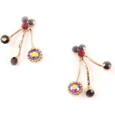 Red Earrings Les Trésors de Lily [D3604] Red 'Gerbes d'Or' Designer Earrings