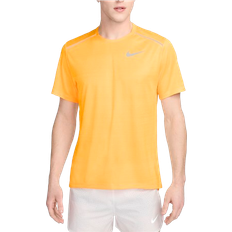 Yellow T-shirts Nike Miler Short Sleeved Running Top Men's - Laser Orange