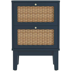 Rattan Bedside Tables LPD Bordeaux Blue/Natural Bedside Table 35x40cm