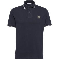 Stone Island Men Polo Shirts Stone Island Short Sleeve Polo Shirt - Navy Blue