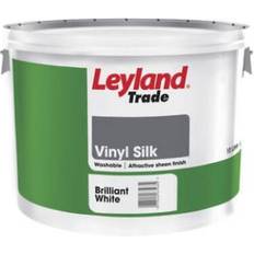 Leyland Trade Leyland trade vinyl silk 10ltr brilliant Concrete Paint White 9.99L