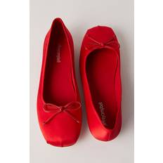 Jeffrey Campbell Aurora Flats in Red Satin