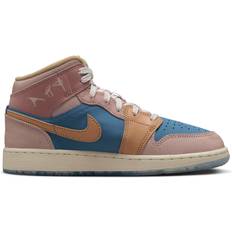 Mehrfarbig Sneakers NIKE Air Jordan 1 Mid Sneaker School GS - Aegean Storm/Pink Oxford/Red Stardust/Hemp