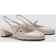 Mango Pumps Mango Heeled Shoes With Buckle - Kräm