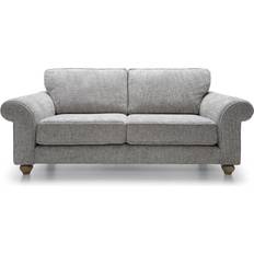 Sofa Set - Wood Sofas Abakus Direct Elegant Ingrid Ash Grey Sofa 215cm 3 Seater