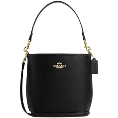 Black - Leather Bucket Bags Coach City Bucket Bag In Double Face Leather - Gold/Black