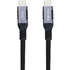 Usb4 kabel Nordic USB4-251 100W 40Gbps 8K 4.0 USB C - USB C M-M 2.5m