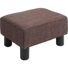 Linen Foot Stools Homcom Homcom chic linen Foot Stool