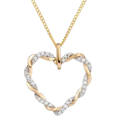 Beaverbrooks Entwine Heart Pendant - Gold/Silver/Diamonds