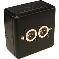 Studio Equipment MTX 2 Way XLR 3 Pin Plate with Surface Mount Box 2 x Male