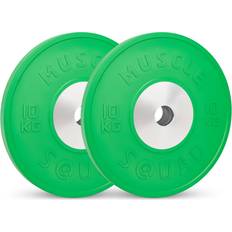 Muscle Squad Coloured Competition Metal Core Bumper Olympic Weight Plates 2 x 10kg Olympic Standard 2 x 10kg