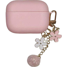 Shein Summer Pink Flowers Decor Case Compatible With Airpods