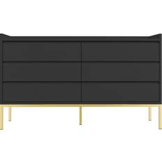 Zion Wide Black/Gold Chest of Drawer 130x77cm