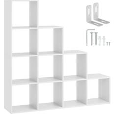 Bücherregale tectake Talisa 10 Offenen Fächern im Würfeldesign 130 x 29 cm x 130 cm Bücherregal
