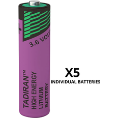 Tadiran sl-760 aa li-socl2 lithium thionyl chloride 3.6v batteries x 5