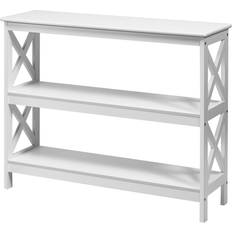MDF Console Tables Costway Industrial 3-Tier Shelf-White Console Table