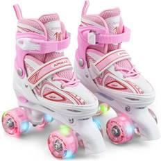 Super Quad X Pro LED Roller Skates White/Pink