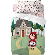 Rojo Ropa de Cama HappyFriday Juego De Funda Nórdica Mr Fox 100 x 120 cm Ropa de Cama Rojo, Multicolor