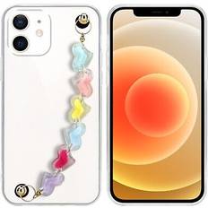Apple iPhone 12 mini Mobile Phone Cases Cadorabo Hülle für Apple iPhone 12 MINI im TPU Perlen Style iPhone 12 Mini Smartphone Hülle, Weiss