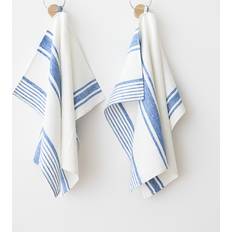 Svarta Kökshanddukar LinenMe of 2 Striped Tea Viskestykke Sort
