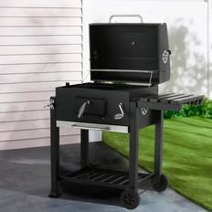 LivingAndHome Portable Charcoal BBQ Grill Wheels