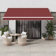 Rojo Toldos de Patio vidaXL Manual Retractable Awning with