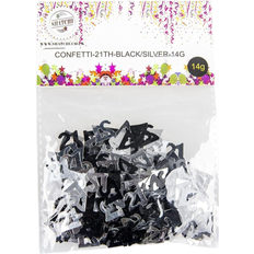 Confetti 21st Birthday Black/Silver