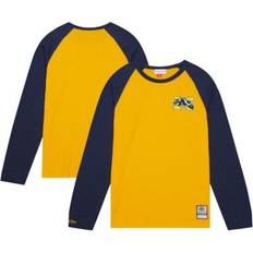 Magliette Mitchell & Ness Wolverines Legendary Slub L/s Yellow/navy, Male, Ropa, Camiseta, Multicolor