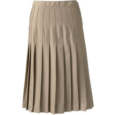 Skirts Lands' End Women's School Uniform Pleated Skirt Below the Knee Khaki