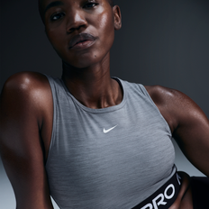 Women Tank Tops Nike Women's Pro Dri-FIT Cropped Tank Top in Grey, FZ3615-084