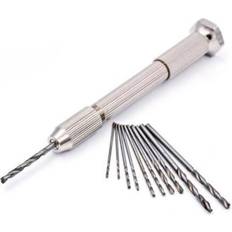 HOD Health & Home Drill Bits High Quality Mini Micro Aluminum Hand Drill With Keyless Chuck Twist Bit Woodworking Drilling 10Pcs