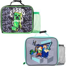 Minecraft kids lunch bag lunch box mesh pocket clip carry handle