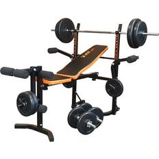 V-Fit STB09-2 Folding Weight Bench & 50kg Weight Set