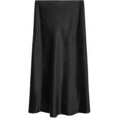 Midiröcke - XXS Mango Mia Midi Satin Skirt - Black