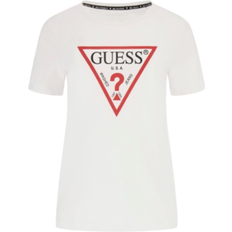 Guess Damen Bekleidung Guess Triangle Logo T-Shirt - White