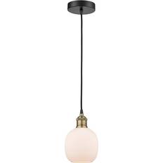 Innovations Lighting Edison Belfast Black Antique Brass/Matte White Pendant Lamp 6"