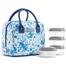 Kitchen Accessories Fit & Fresh Simplified Lunch Blue Floral 7039SIM3166 Food Container