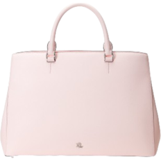 Lauren Ralph Lauren Crosshatch Large Hanna Satchel - Pink Opal