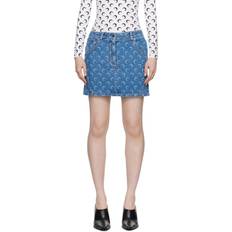 Marine Serre Blue Moon Laser Denim Miniskirt BL05 Light Blue FR