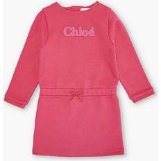 Chloe Chloe Fuschia Brand-embroidered Drawstring-waist Cotton-jersey Dress Months Years FUSCHIA